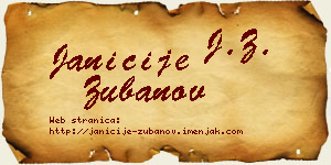 Janićije Zubanov vizit kartica